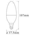 Osram / Ledvance LED Bluetooth Smart+ Classic B matt 200° 4,9-40W/827 warmweiß 470lm E14 220-240V dimmbar – Maßzeichnung