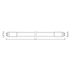 Osram / Ledvance LED Tube Universal T8 190° Performance UO 15-36W/865 tageslichtweiß 2400lm G13 EVG KVG AC 220-240V 1200mm – Maßzeichnung