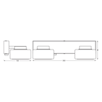 LEDVANCE Leuchte Orbis Flame 2X5.5W Click CCT Chrome 11W 700lm IP44 – Maßzeichnung