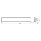 Osram LED Dulux S 6-11W/840 G23 700lm matt kaltweiß nicht dimmbar – Maßzeichnung