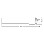 Osram Dulux S LED EM AC 4.5W/840 G23 matt 140° 500lm neutralweiß nicht dimmbar – Maßzeichnung