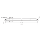 Osram LED SubstiTube T5 HO 37-80W/830 G5 5050lm AC 1449mm 160° warmweiß nicht dimmbar – Maßzeichnung