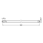 Osram LED SubstiTube T8 Star PC 6,6-18W/830 G13 720lm EM=KVG 600mm 190° warmweiß nicht dimmbar – Maßzeichnung