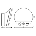 LEDVANCE Kamera SMART+ Wifi Camera Round 15W 950lm IP44 – Maßzeichnung