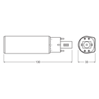 Osram LED Dulux D/E 6-13W/830 G24q-1 600lm HF & AC Mains matt warmweiß nicht dimmbar – Maßzeichnung