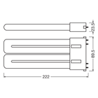 Osram LED Dulux F 20-36W/840 2G10 2500lm EM & AC Mains matt kaltweiß nicht dimmbar – Maßzeichnung