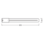 Osram LED Dulux L 12-24W/840 2G11 1500lm HF & AC Mains matt kaltweiß nicht dimmbar – Maßzeichnung