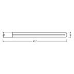 Osram LED Dulux L 18-36W/830 2G11 2070lm HF & AC Mains matt warmweiß nicht dimmbar – Maßzeichnung