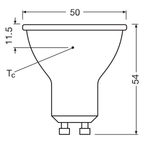 Osram LED Superstar+ Reflektor PAR16 36° 4,7-50W/940 neutralweiß 350lm GU10 220-240V dimmbar – Maßzeichnung