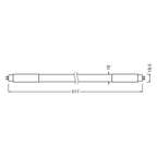 Osram / Ledvance LED Tube T5 matt 190° 7-13W/830 warmweiß 770lm G5 EVG 517mm – Maßzeichnung