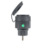 LEDVANCE Smart+ ZigBee Compact Outdoor Steckdose EU, IP44, Anthrazit – Ansicht stehend