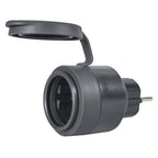 LEDVANCE Smart+ ZigBee Compact Outdoor Steckdose EU, IP44, Anthrazit – Seitenansicht