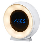 LEDVANCE Nightlux Clock LED-Orientierungslicht mit Uhr, 3 Farbtemperaturen, USB-Akku weiß – Ansicht stehend