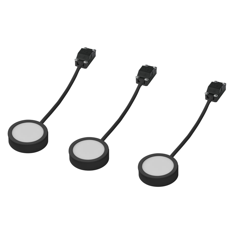 LEDVANCE LED Unterbauleuchte Puck 65mm 3-flammig 3W/3000K 250lm warmweiß nicht dimmbar schwarz IP20