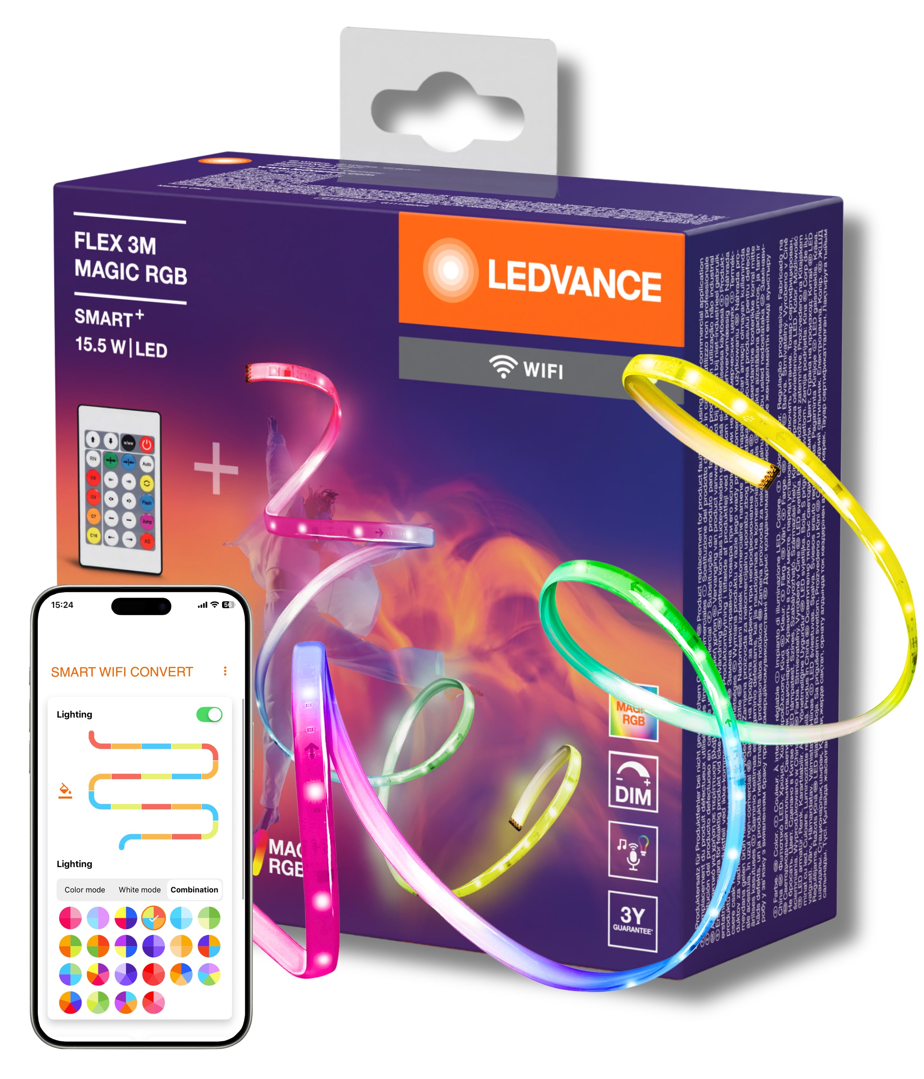 LEDVANCE LED-Band Smart+ WiFi Magic RGB 3m RC – Produktansicht