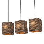 LEDVANCE Pendelleuchte Decor Cardboard Square 3-flammig E27 nicht dimmbar braun IP20 – Ansicht stehend