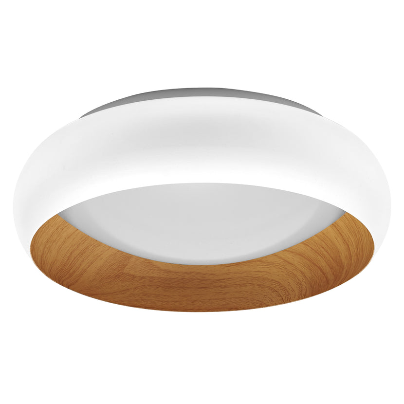 LEDVANCE Orbis Livia Deckenleuchte 300 mm 16 W 750 lm warmweiß Click-Dim weiß/Holzdekor