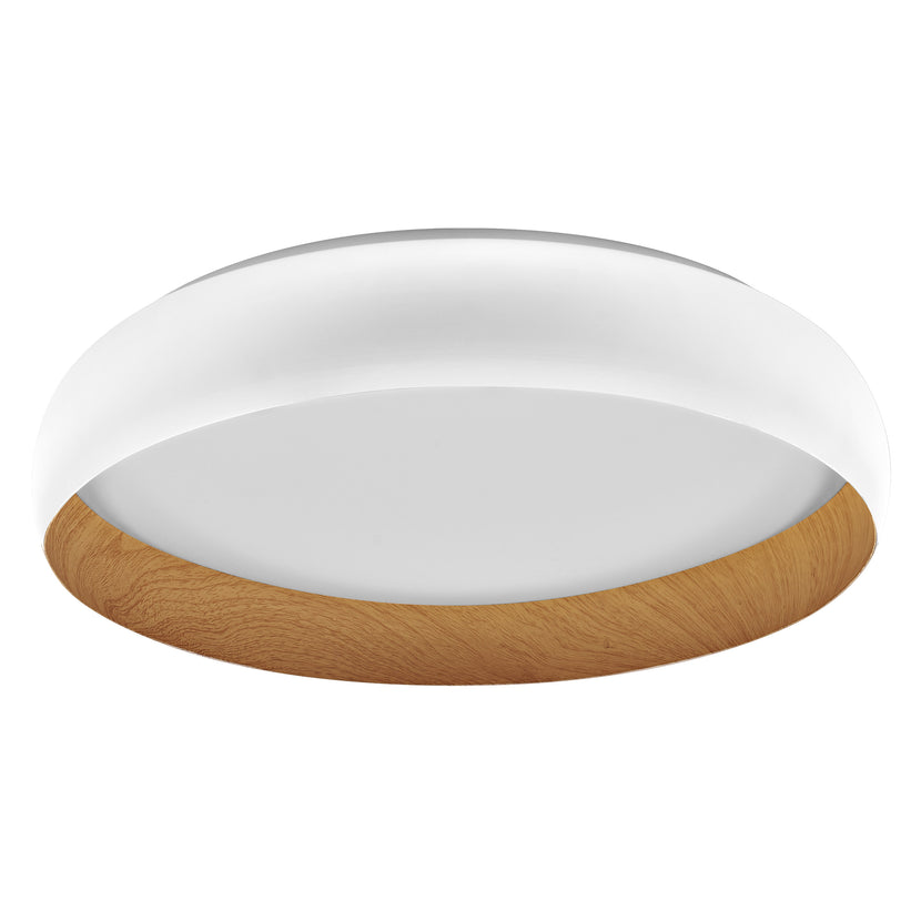 LEDVANCE Orbis Livia Deckenleuchte 520 mm 36 W 2000 lm warmweiß Click-Dim weiß/Holzdekor
