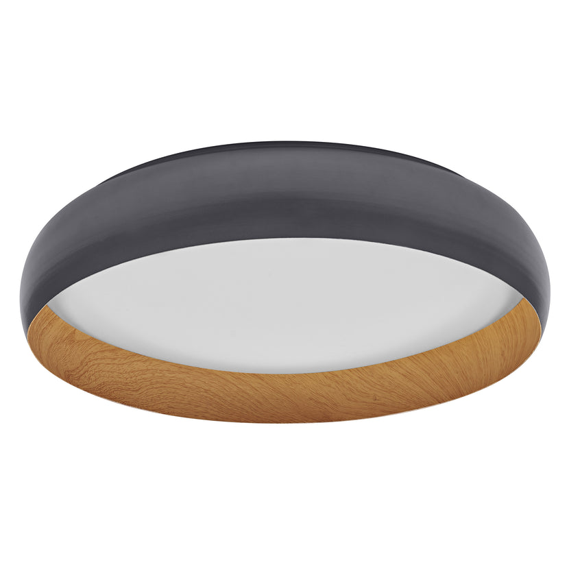 LEDVANCE Orbis Livia Deckenleuchte 520 mm 36 W 2000 lm warmweiß Click-Dim grau/Holzdekor