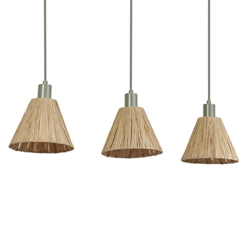 Osram Pendelleuchte Decor Raffia Linear 3-flammig E27 nicht dimmbar braun/grün IP20