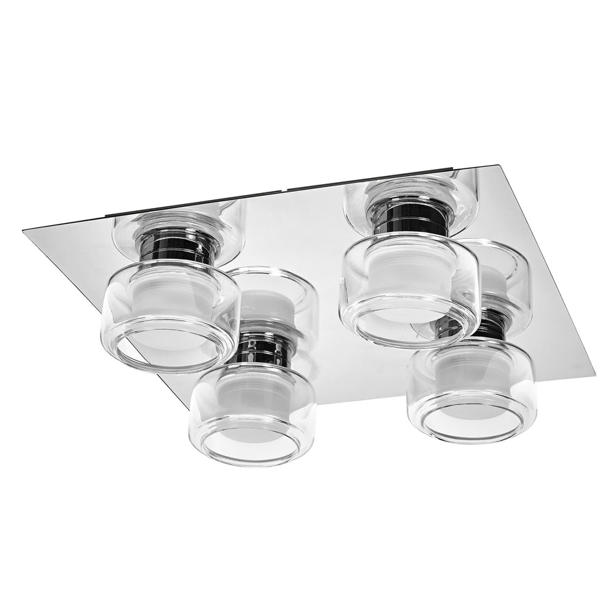 Osram LED Deckenleuchte Orbis Flame 4-flammig Click 22W/3000-4000K 1400lm tunable white nicht dimmbar chrom IP44