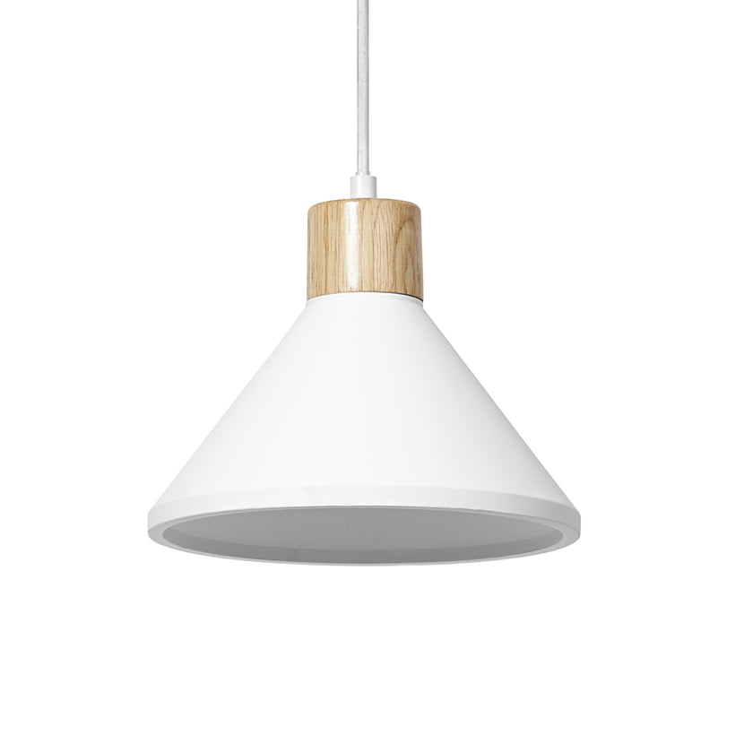 LEDVANCE Pendelleuchte Decor Plaster Wood 220 mm E27 weiß/Holzdekor