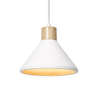 LEDVANCE Pendelleuchte Decor Plaster Wood 220 mm E27 weiß/Holzdekor – Ansicht stehend