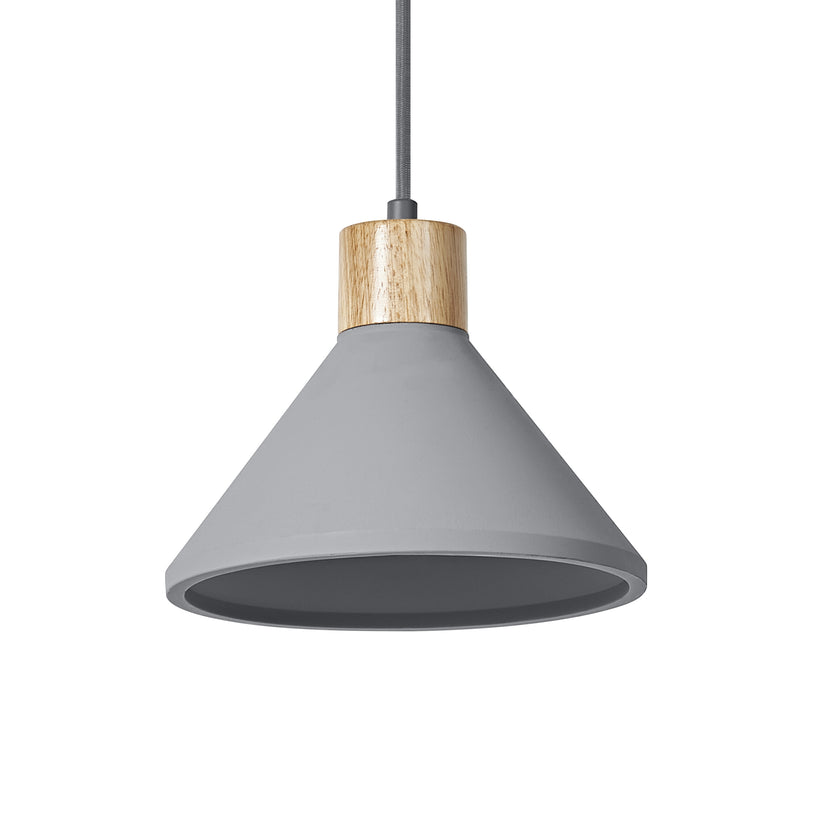LEDVANCE Pendelleuchte Decor Concrete Wood 220 E27 nicht dimmbar dunkelgrau/Holzdekor IP20