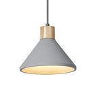 LEDVANCE Pendelleuchte Decor Concrete Wood 220 E27 nicht dimmbar dunkelgrau/Holzdekor IP20 – Ansicht stehend