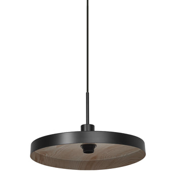 Osram Pendelleuchte Decor Plate 1-flammig E27 nicht dimmbar schwarz/Holzdekor IP20