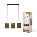 LEDVANCE Pendelleuchte Decor Cardboard Square 3-flammig E27 nicht dimmbar braun IP20 – Produkt mit Verpackung