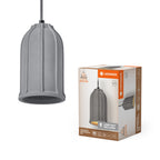 LEDVANCE Pendelleuchte Decor Concrete Sim E27 nicht dimmbar dunkelgrau IP20 – Produkt mit Verpackung