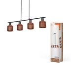 LEDVANCE Pendelleuchte Decor Clay Windows LN 4-flammig E27 nicht dimmbar braun IP20 – Produkt mit Verpackung