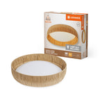 LEDVANCE LED-Deckenleuchte Decor Bamboo Paper Ceiling 500 28 W 830 braun – Produkt mit Verpackung