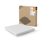 LEDVANCE LED-Anbauleuchte SF Flat Square Sensor 500 27/19 W 830/840 3.780 lm IP54 weiß – Produkt mit Verpackung