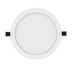 LEDVANCE LED Downlight Slim Alu D205 19/14,3/9,5 W 3000/4000 K 1900 lm IP44 Ø217 mm weiß – Ansicht stehend
