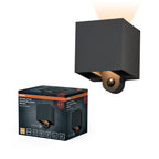 LEDVANCE LED-Außenwandleuchte Endura Style Adjustable Beam Sensor USB 180 lm warmweiß dunkelgrau IP54 – Produkt mit Verpackung