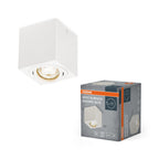 LEDVANCE LED-Strahler Aufbauspot eckig GU10 weiß ohne Leuchtmittel – Produkt mit Verpackung