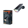 LEDVANCE Solar-Gartenspot ENDURA Garden Spot Wall + Spike RGB+W dunkelgrau – Produkt mit Verpackung