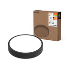 LEDVANCE LED-Wandleuchte Bulkhead Round DALI 300 15,5 W 4000 K 2080 lm IP65 IK10 dimmbar schwarz – Produkt mit Verpackung