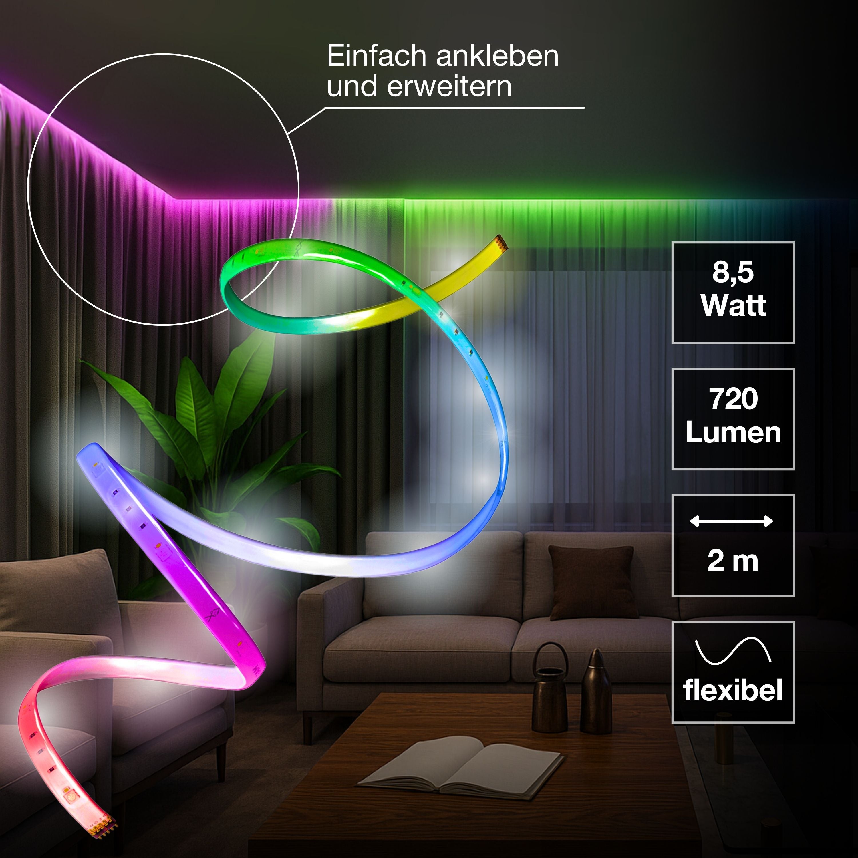 LEDVANCE LED-Band Smart+ WiFi 2m RGB TW – Anwendungsbild 2