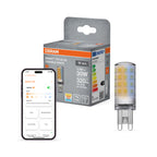 Osram LED-Stiftsockellampe SMART+ WiFi PIN G9 Tunable White 3,5W dimmbar – Produkt mit Verpackung