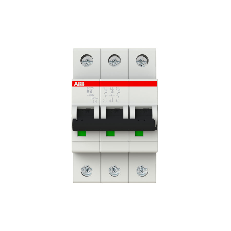 ABB Leitungsschutzschalter S203-B6 3-polig Charakteristik B 6 A 6 kA