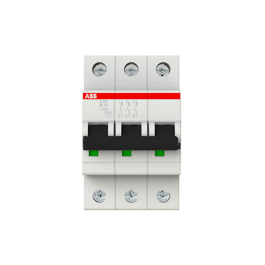 ABB Leitungsschutzschalter S203-B13 3-polig Charakteristik B 13 A 6 kA