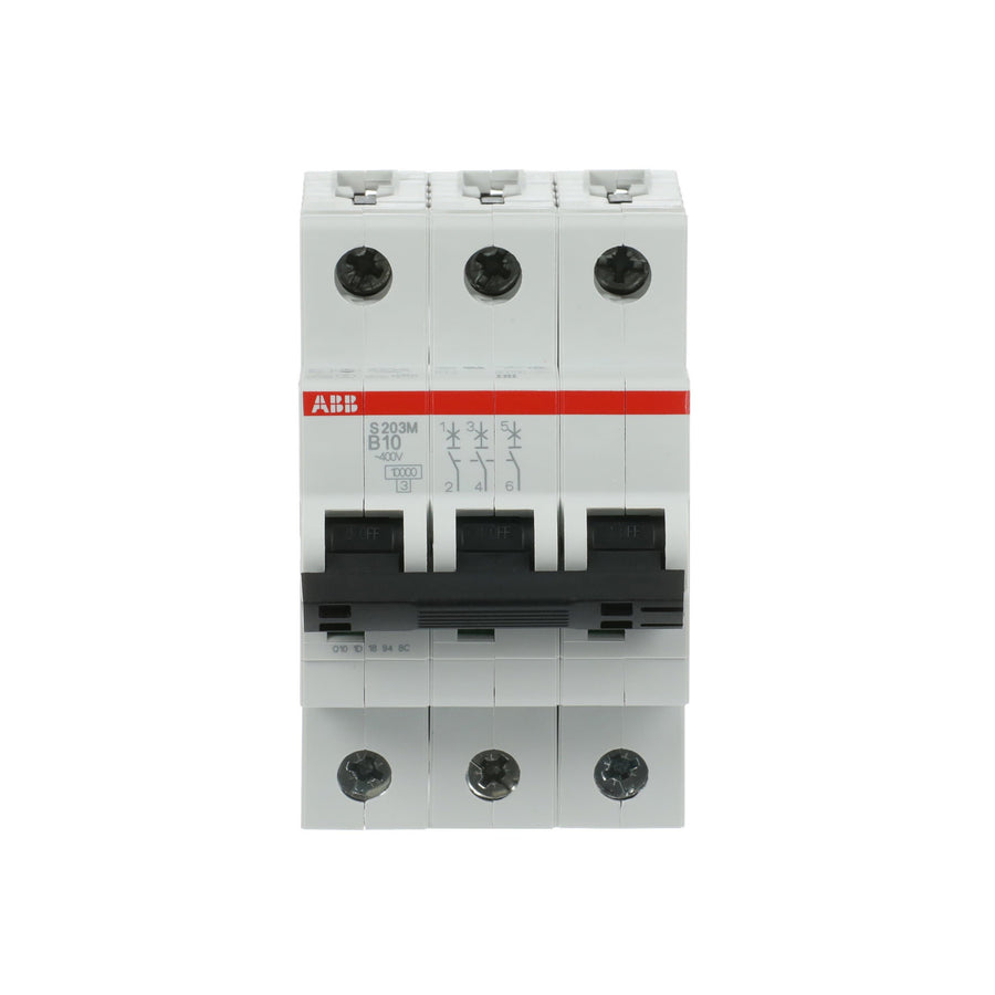 ABB Leitungsschutzschalter S203M-B10 3-polig Charakteristik B 10 A 10 kA