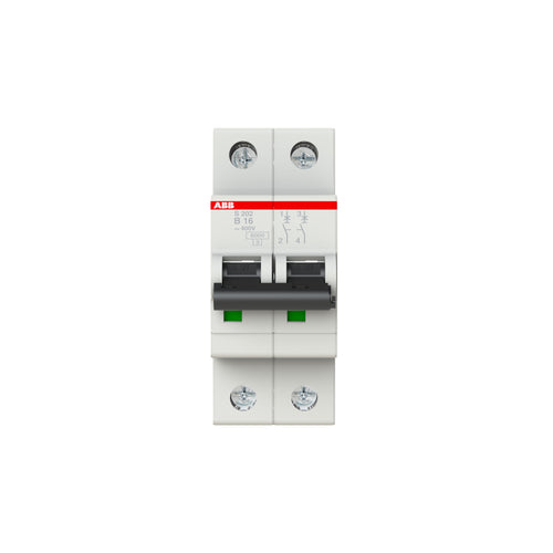 ABB Leitungsschutzschalter S202-B16 2-polig Charakteristik B 16 A 6 kA