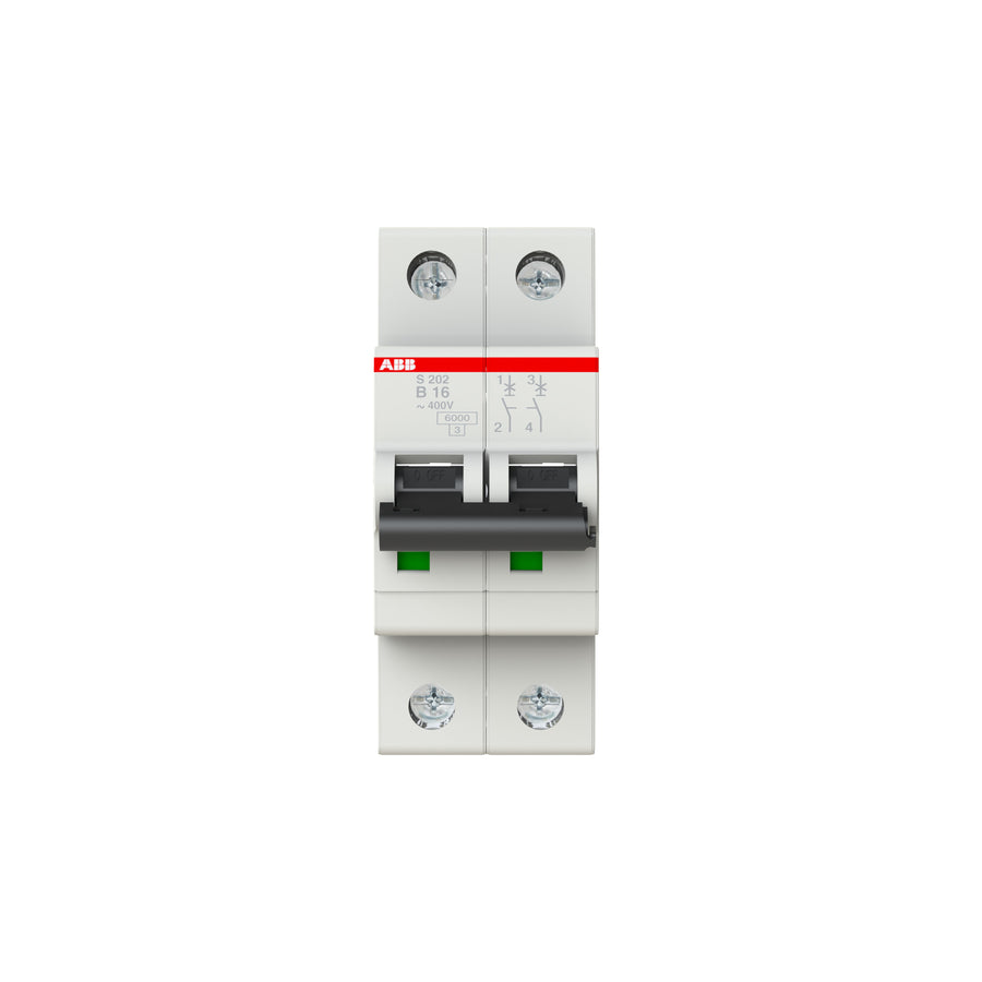 ABB Leitungsschutzschalter S202-B16 2-polig Charakteristik B 16 A 6 kA