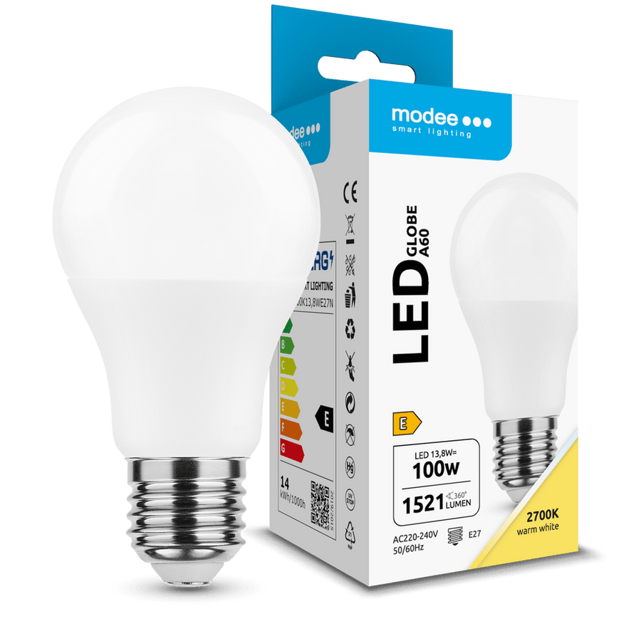 Modee LED-Lampe Kugel A60 E27 360° 13,8W 1.521lm 2700K IP20
