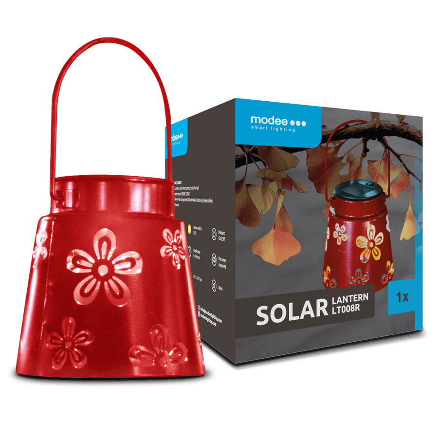 Modee Solar-Gartenleuchte LT008R H11xD11,5cm rot 3000K IP44
