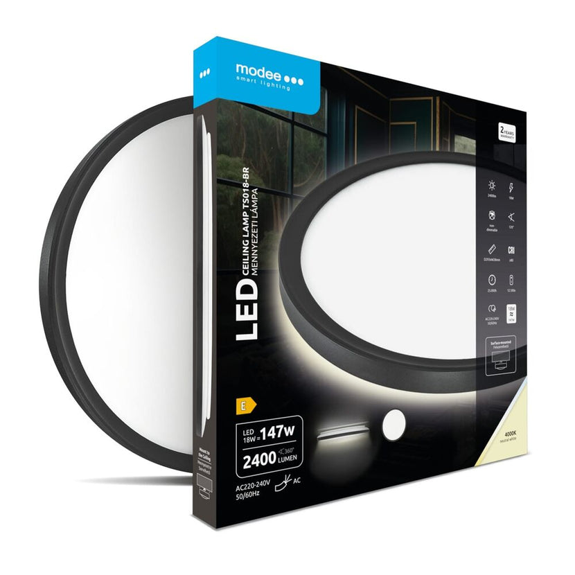 Modee LED-Deckenleuchte TS018-BR rund D293x28mm 18W 2.400lm 4000K IP20